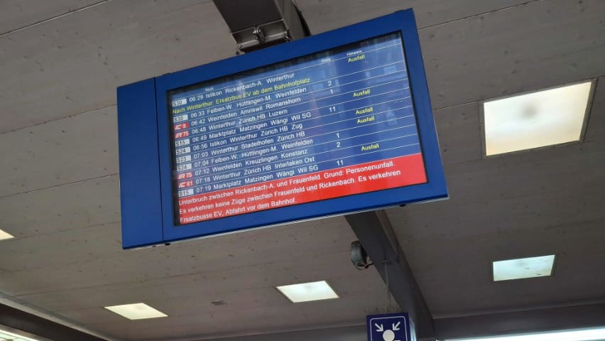 Osobna nesreća: Prekinuli željeznički promet između Winterhur -a i Rimshorna