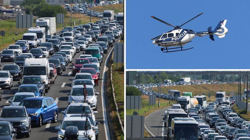 FOTO Nepregledna kolona kod Lučkog, u zraku i helikopter: Rijeka vozila kreće put juga…