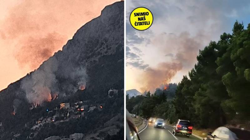 VIDEO Nekoliko požara izbilo od Brela do Piska, više vatrogasnih društava bori se s buktinjama