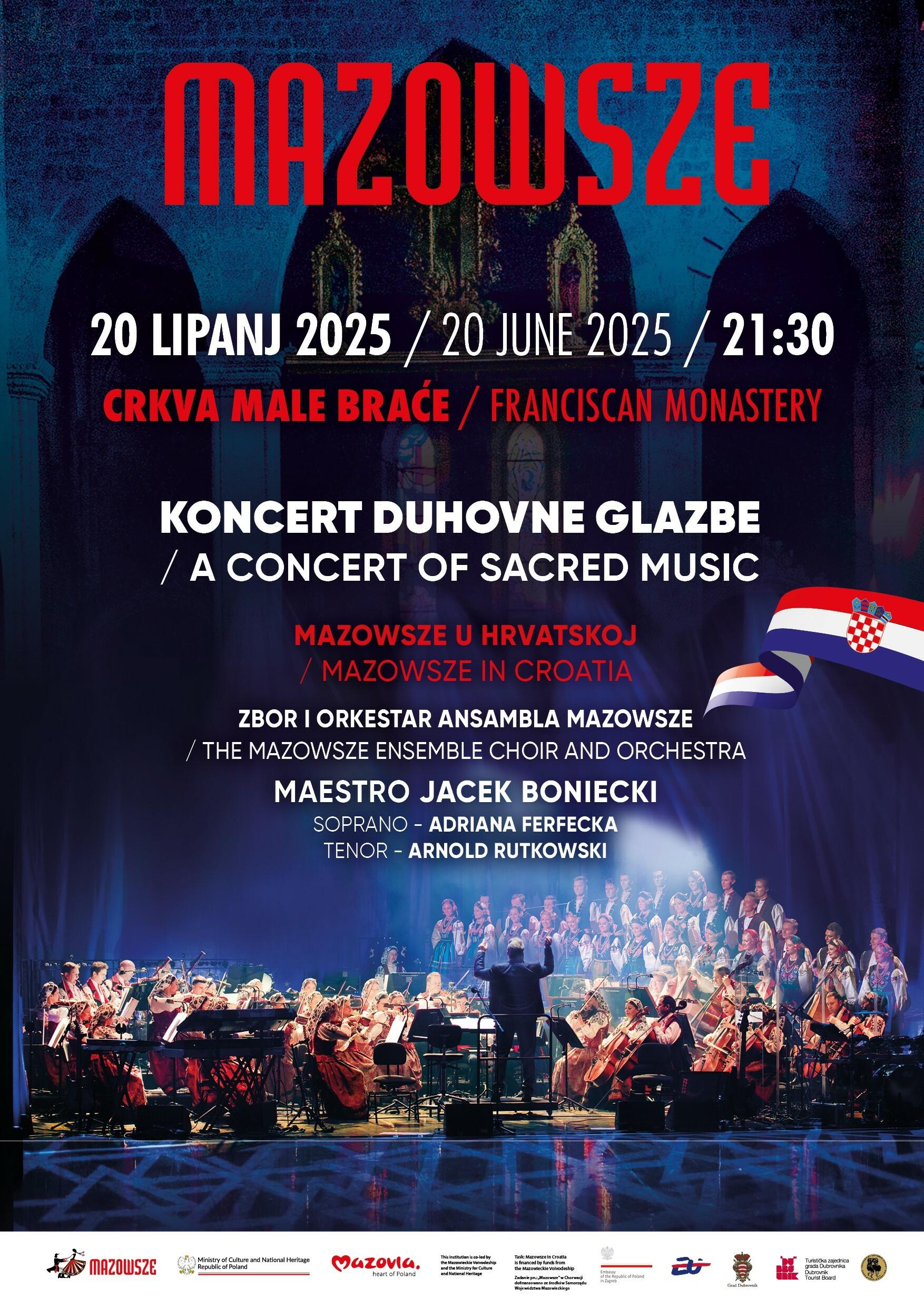 Sakralna glazba u crkvi Male Braće: solisti, zbor i orkestar poljskog ansambla Mazowsze