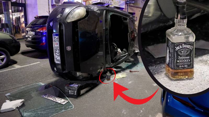 GALERIJA Uz automobil vozača koji je skršio parkirane aute u Zagrebu našli su bocu viskija!