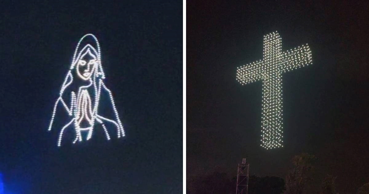 VIDEO Tijekom koncerta na Hipodromu na nebu su dronovi tvorili likove Gospe i križa