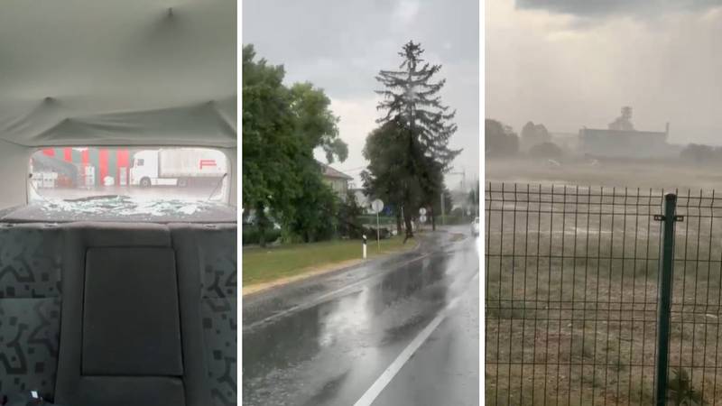VIDEO Nevrijeme i tuča sijali kaos diljem Hrvatske. Potrgana stabla, rabijeni prozori i auti