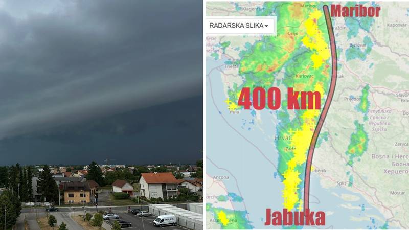 Olujno nevrijeme pogodilo je Hrvatsku, grmljavinska linija protezala se gotovo 400 km!
