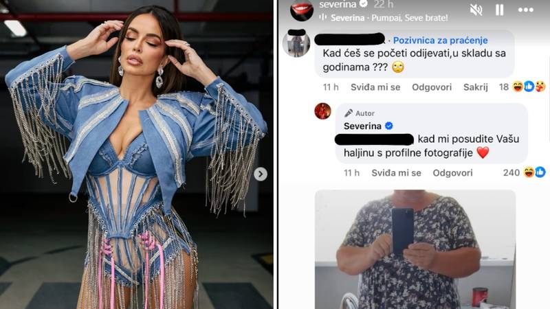 Severinu pitala kad će se početi odijevati u skladu s godinama, pjevačica joj nije ‘ostala dužna’