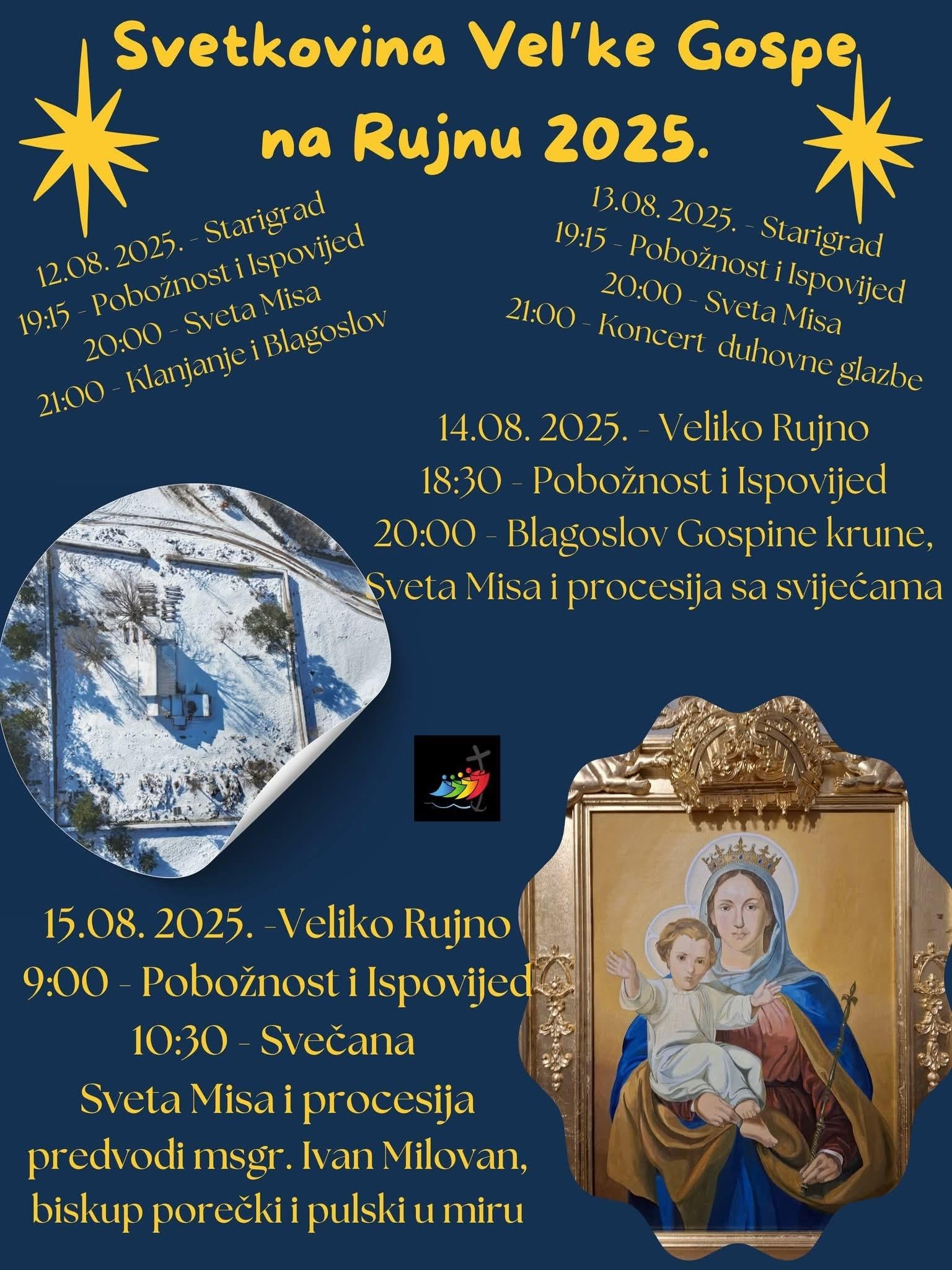 Svečano misno slavlje i procesija Gospi od Rujna na svetkovinu Velike Gospe