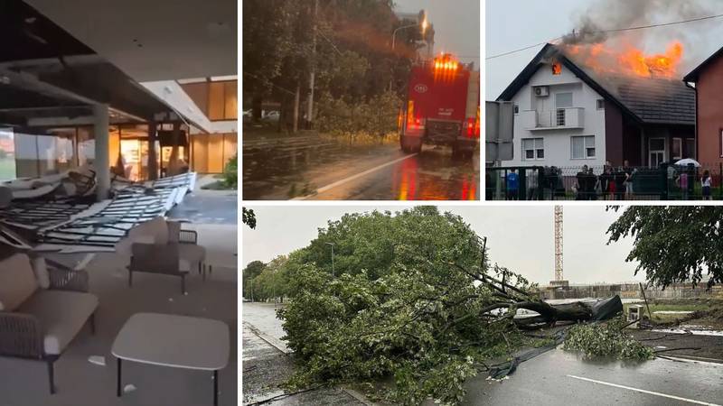 GALERIJA Oluja razorila terasu, rušila stabla, ceste pod vodom. I u petak su moguća nevremena