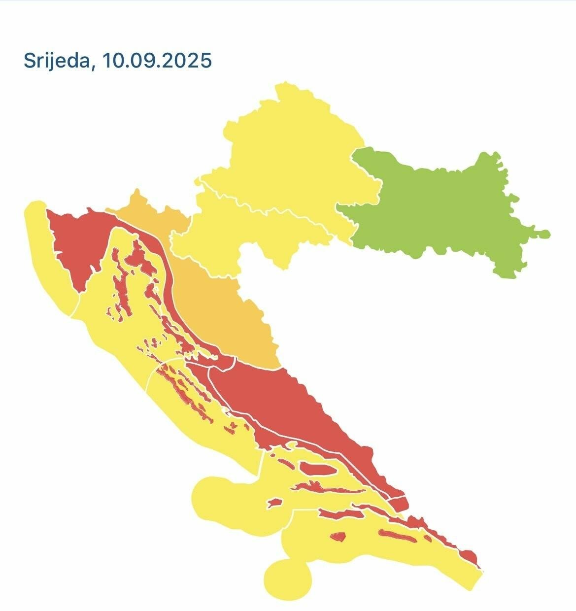 Stiže nevrijeme, DHMZ izdao crveno upozorenje za kninsku regiju: ‘Građane pozivamo na oprez‘