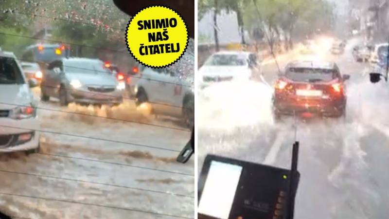 VIDEO Strašni prizori iz Rijeke: Bujica potopila ulice, odgurala i bager. ‘Auti se jedva probijaju’